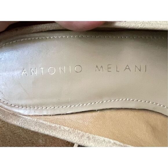 ANTONIO MELANI Suede Beige Mules Women's with a small comfortable heel 7.5 - Picture 4 of 6
